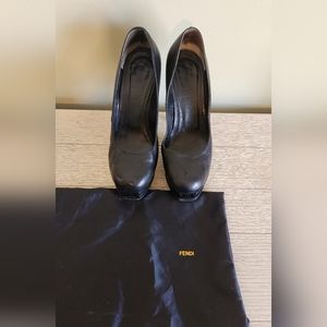 Fendi Logo Platform Heels Size 10